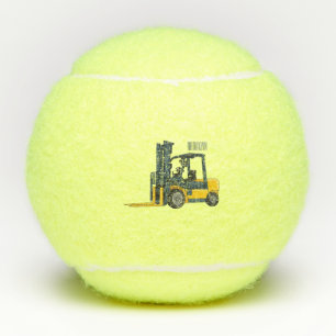 Forklift cartoon illustration  tennis balls