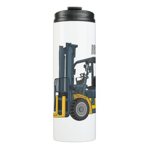 Forklift cartoon illustration thermal tumbler