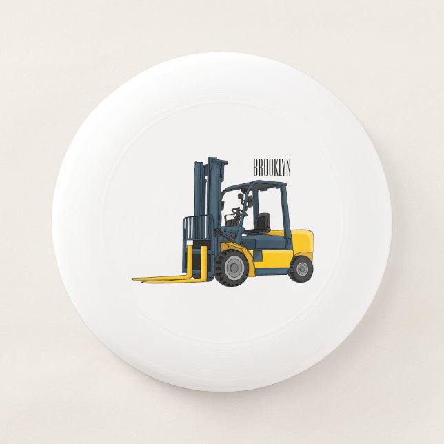 Forklift cartoon illustration Wham-O frisbee (Front)
