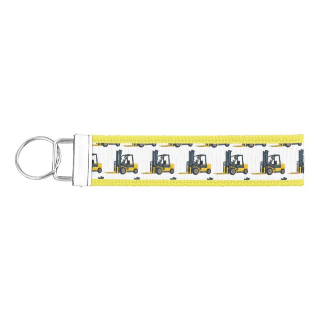 Forklift cartoon illustration wrist keychain (Keys on Left)