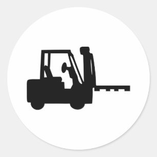 Forklift Classic Round Sticker