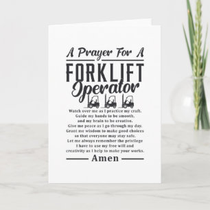Forklift Driver A Prayer For A Forklift Operator Card