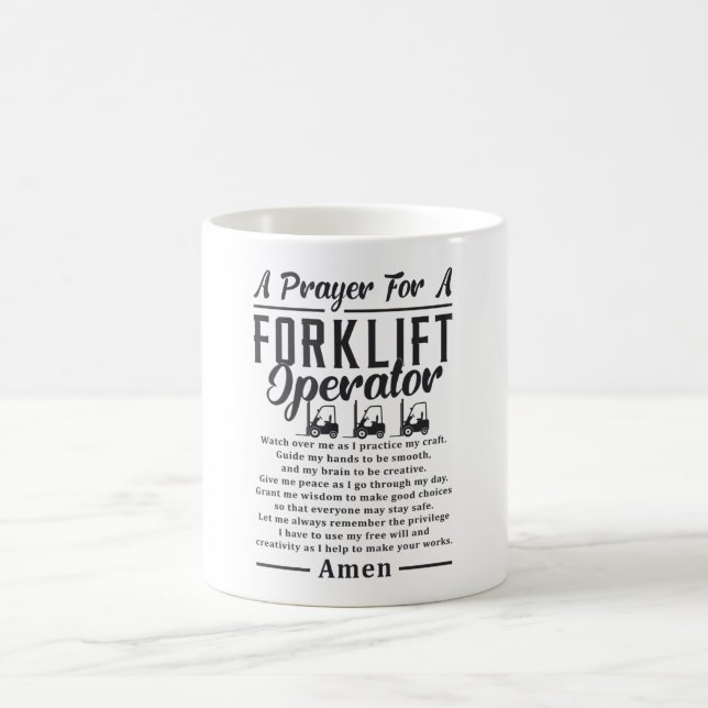 Forklift Driver A Prayer For A Forklift Operator Coffee Mug (Center)