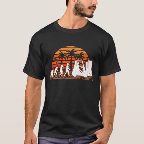 Forklift Driver Evolution Sunset T_Shirt