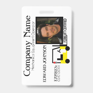 Forklift Employee Badge