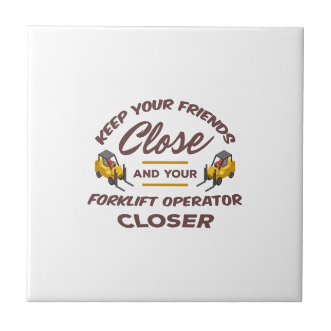 Forklift Friends Ceramic Tile (Front)