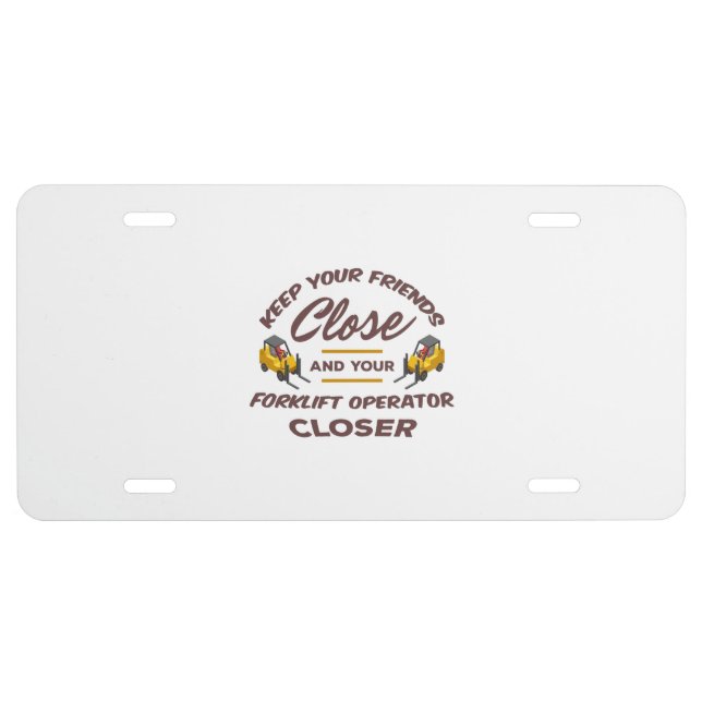 Forklift Friends License Plate (Front)