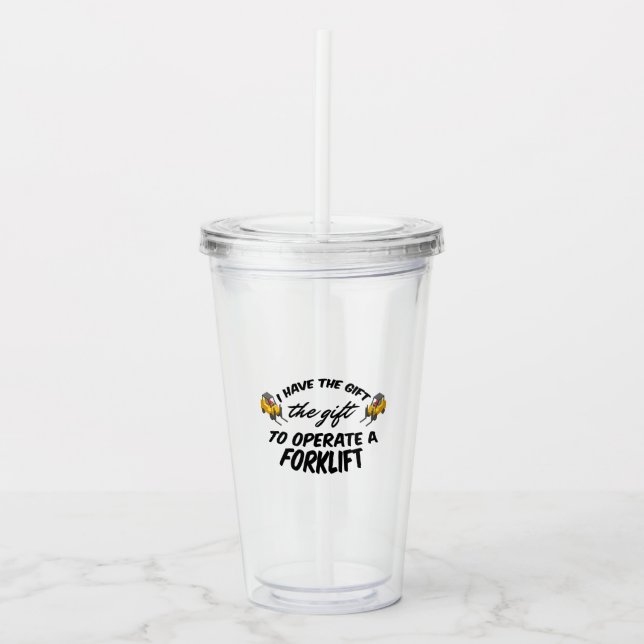 Forklift Gift Acrylic Tumbler (Front)