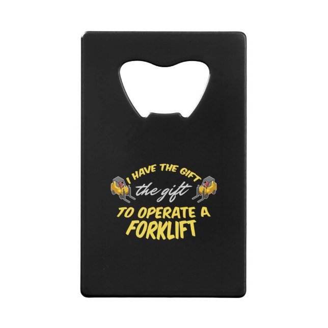 Forklift Gift Credit Card Bottle Opener (Front)