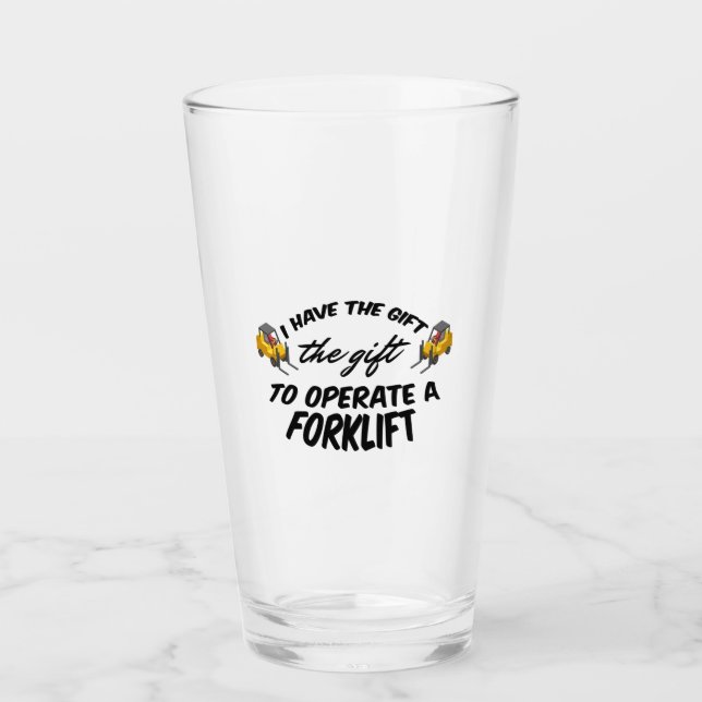 Forklift Gift Glass (Front)