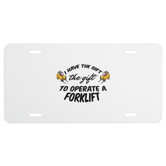Forklift Gift License Plate (Front)