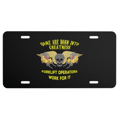 Forklift Greatness License Plate