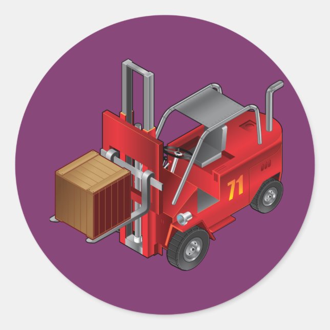Forklift, Kids Pallet Truck Design Classic Round Sticker (Front)
