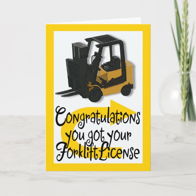 Forklift License Congratulations Card (Front)