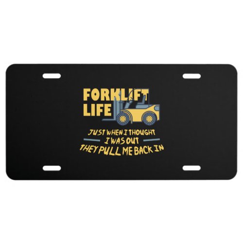 Forklift Life License Plate