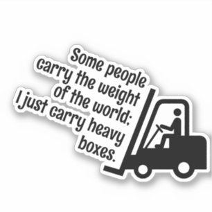 Forklift Lifting Custom Message Sticker