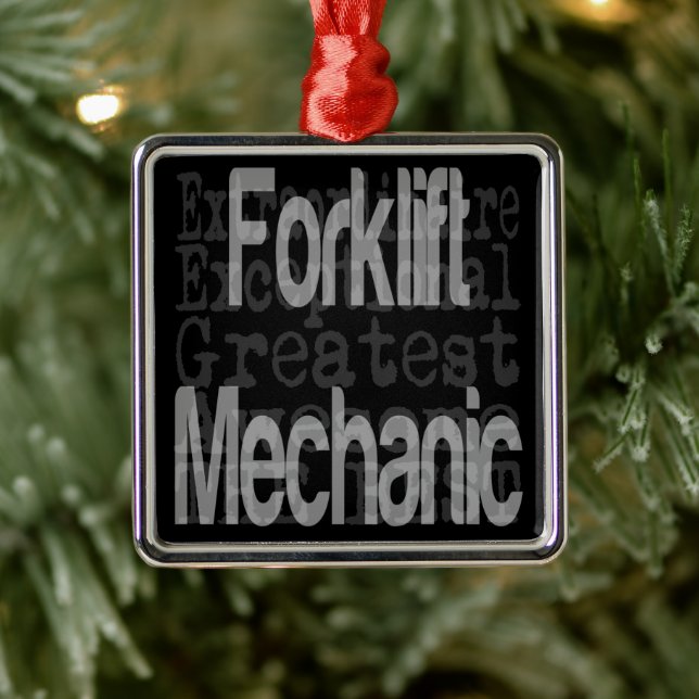 Forklift Mechanic Extraordinaire Metal Ornament (Tree)