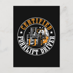 Forklift Operator Certified Forklift Driver Worker Holiday Postcard