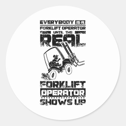 Forklift Operator Classic Round Sticker