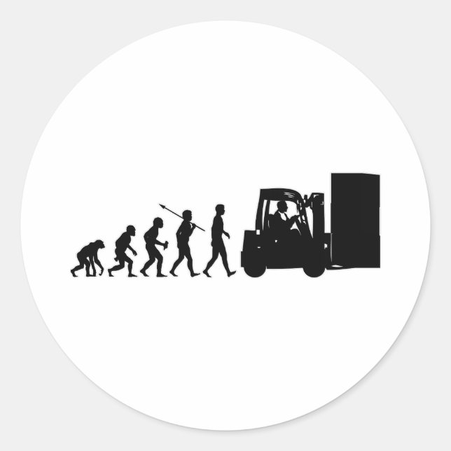 Forklift Operator Classic Round Sticker (Front)