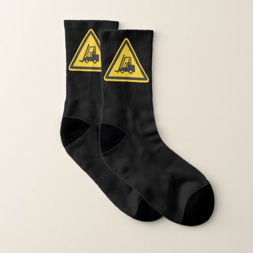 Forklift Operator Driver Fun Caution Novelty Cozy Socks