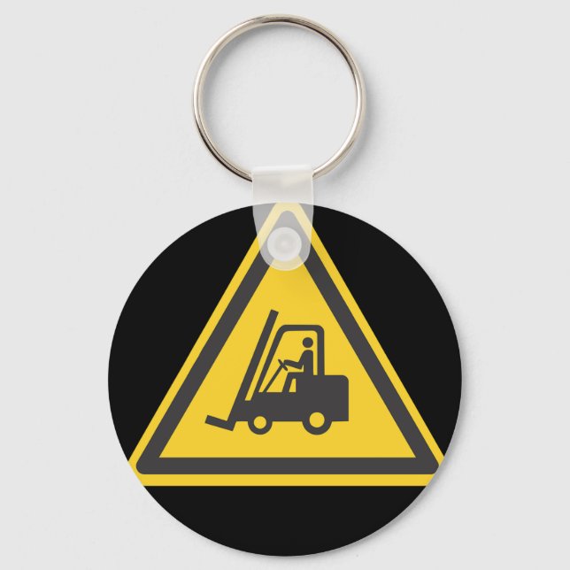 Forklift Operator Driver Fun Warehouse Caution Keychain (Front)