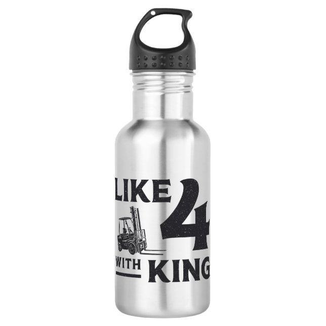 Forklift Operator Like 4 With King Driver Gift Stainless Steel Water Bottle (Front)