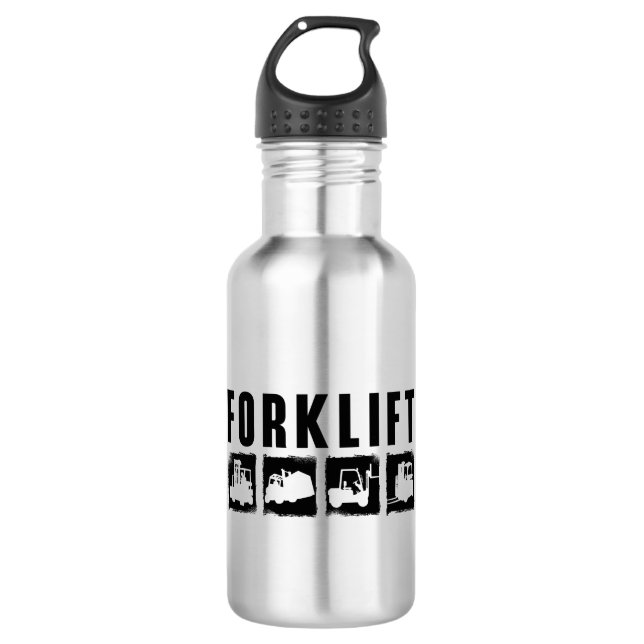 Forklift Quote Forklift Operator Driver Worker Stainless Steel Water Bottle (Front)