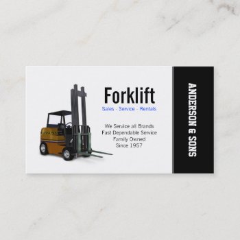 Forklift Sales And Service Business Card by Lasting__Impressions at Zazzle