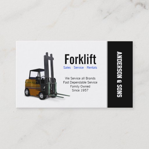 Customizable Forklift Sales and Service Business Cards