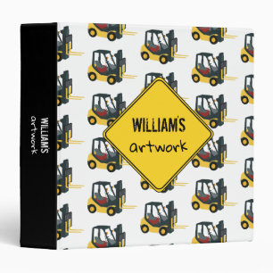 Forklift Truck Artwork Artist Keepsake 3 Ring Binder