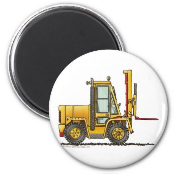 Forklift Truck Construction Magnets by art1st at Zazzle