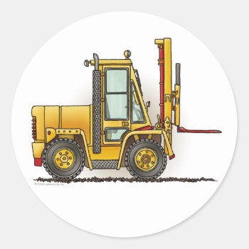 Forklift Truck Kids Sticker by justconstruction at Zazzle