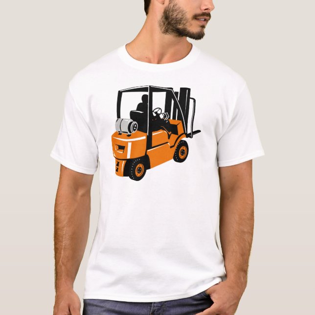 forklift truck retro T-Shirt (Front)