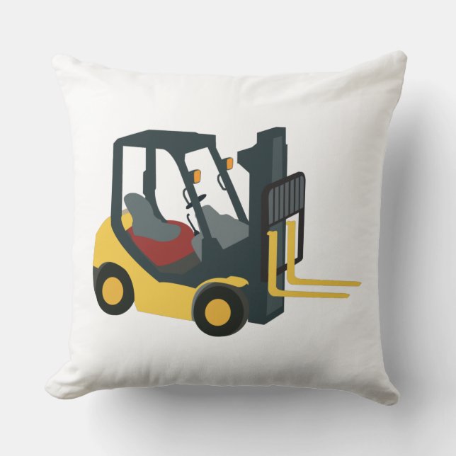 Forklift Truck Throw Pillow (Front)