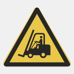 Forklift Warning Triangle Sign Sticker