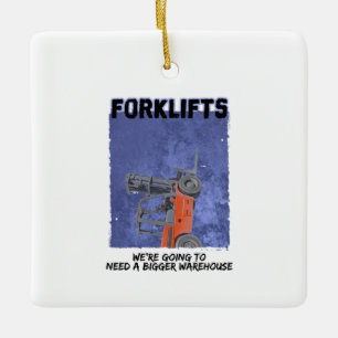 Forklifts Parody Ceramic Ornament