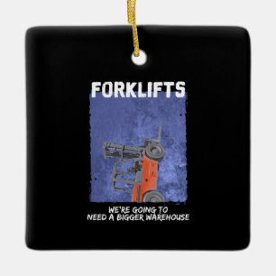 Forklifts Parody Ceramic Ornament