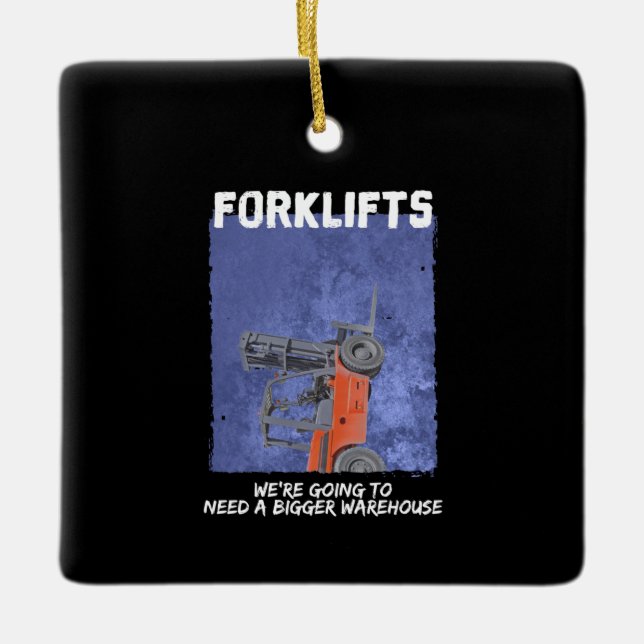 Forklifts Parody Ceramic Ornament (Front)