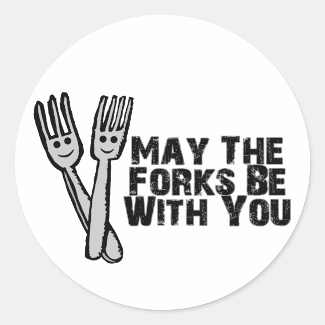 Forks Be With You Classic Round Sticker (Front)