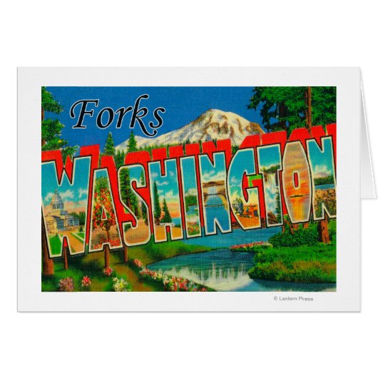 Forks, Washington - Large Letter Scenes Cards (Front Horizontal)