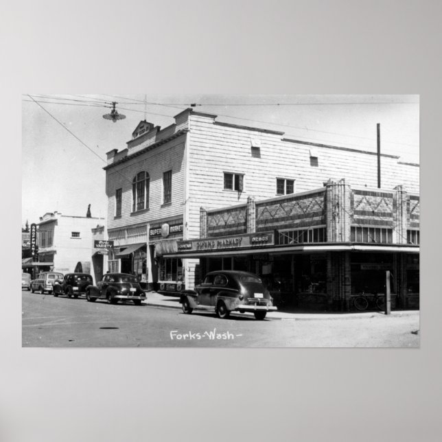 Forks, WashingtonA Street SceneForks, WA Poster (Front)