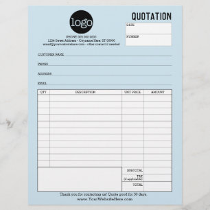 Form Business Quotation - Custom Type Areas blue Flyer