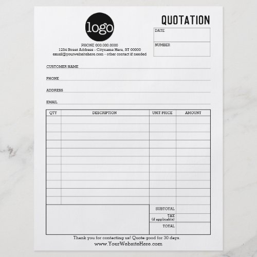 Form Business Quotation _ Flexible Type Areas Flyer