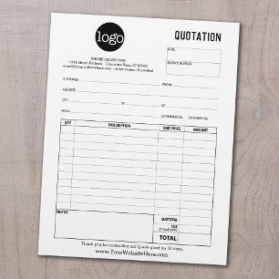 Form Business Quotation, Invoice or Sales Receipt Letterhead