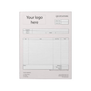 Form Business Quotation, Invoice or Sales Receipt  Notepad