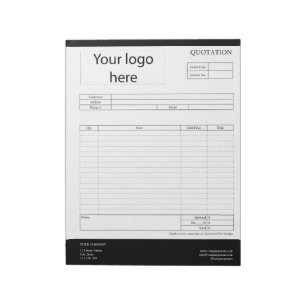 Form Business Quotation, Invoice or Sales Receipt Notepad