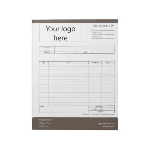 Form Business Quotation, Invoice or Sales Receipt Notepad