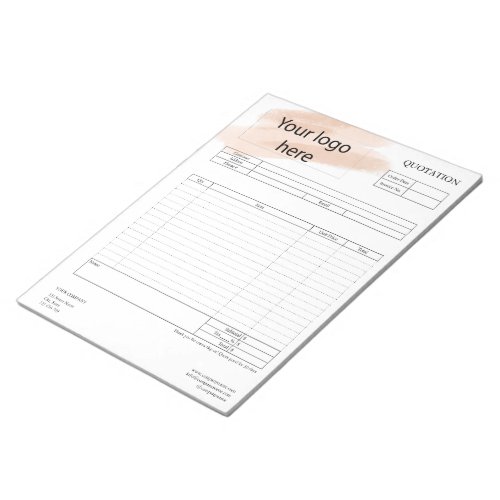 Form Business Quotation Invoice or Sales Receipt  Notepad