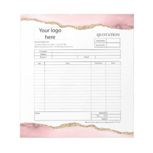 Form Business Quotation, Invoice or Sales Receipt Notepad